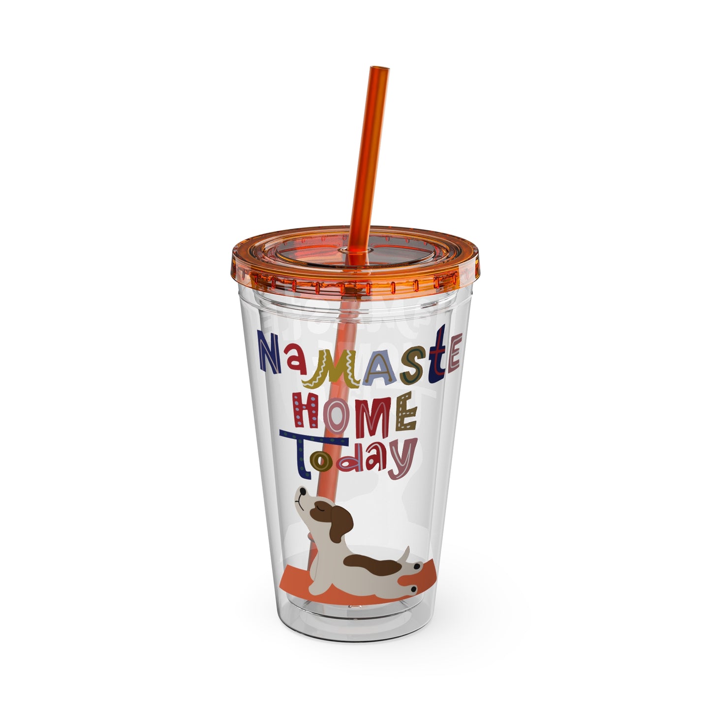 Namaste Sunsplash Tumbler with Straw, 16oz