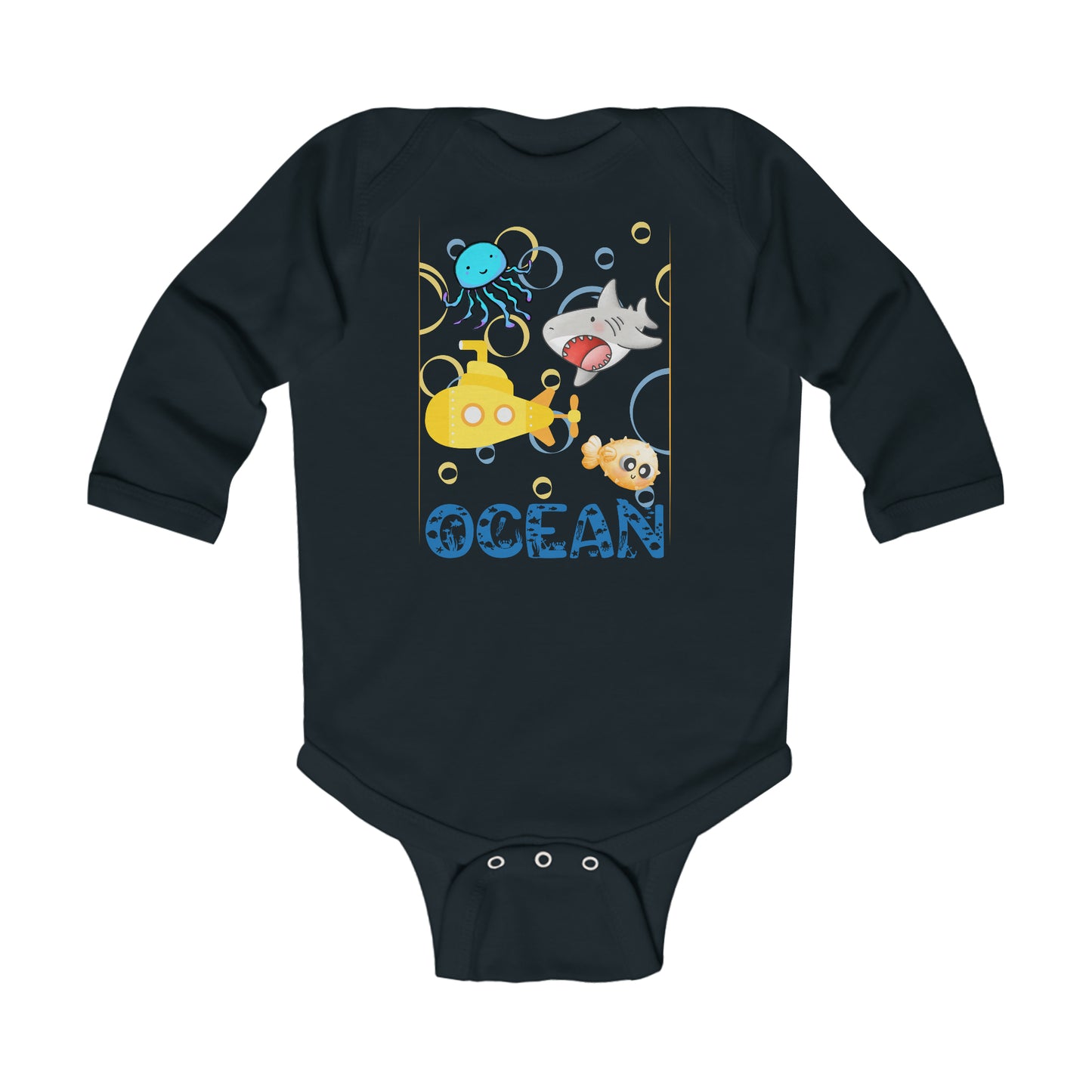 Ocean..Infant Long Sleeve Bodysuit