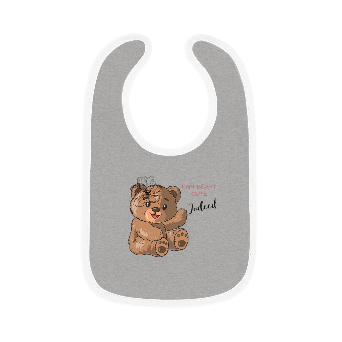 Sweet girl bear graphic ..Baby Contrast Trim Jersey Bib