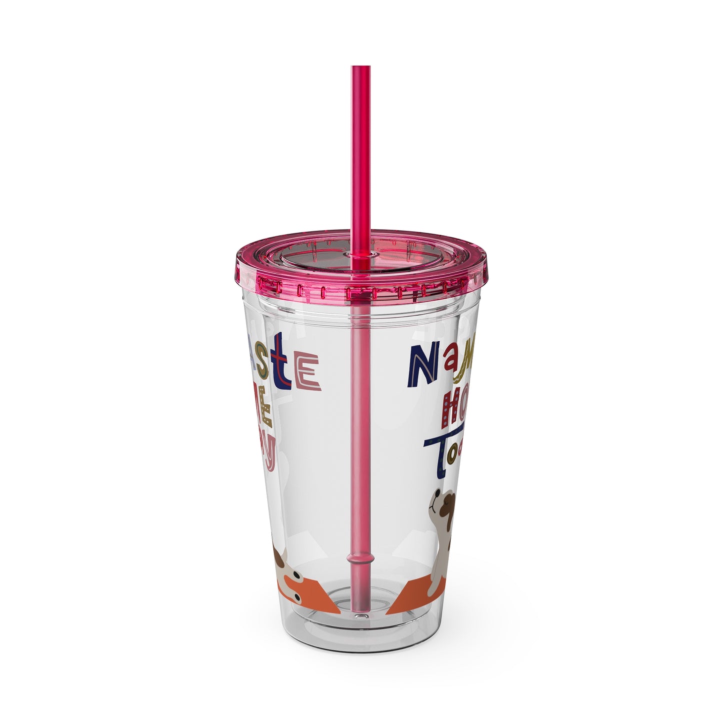 Namaste Sunsplash Tumbler with Straw, 16oz