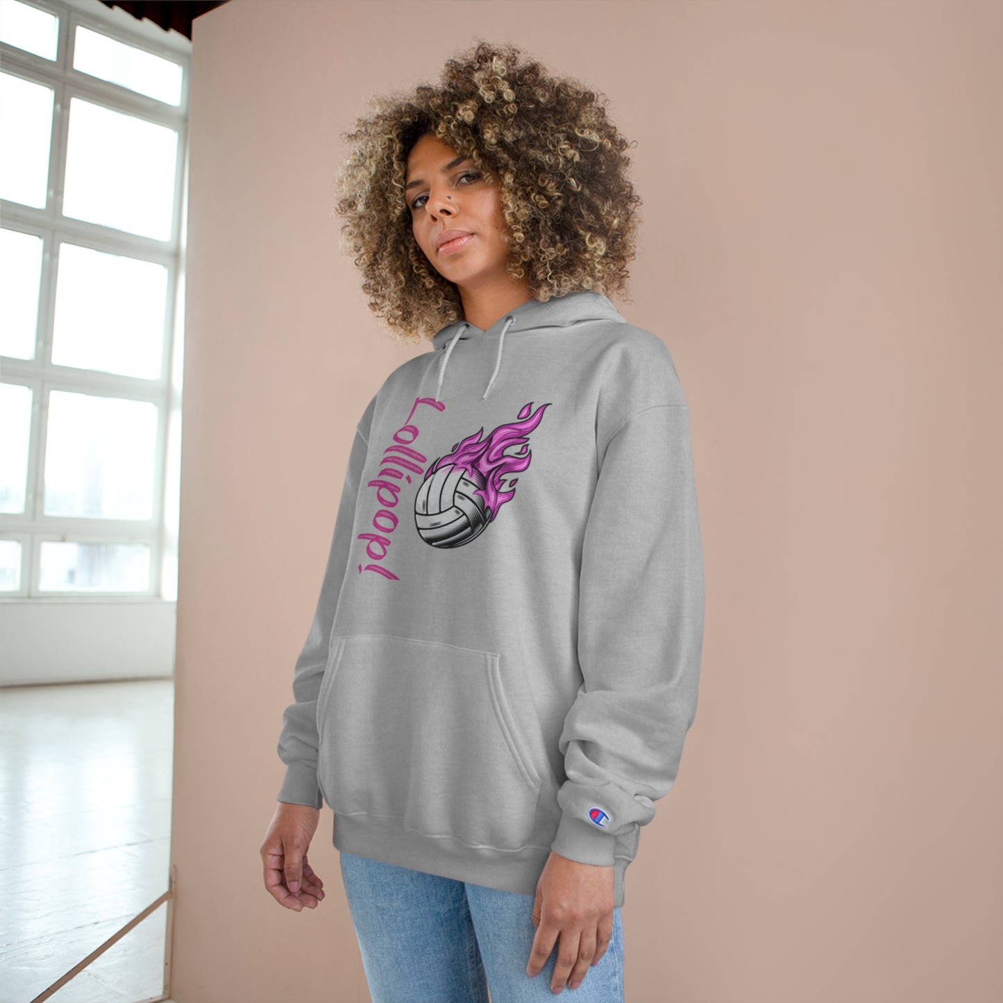 Volleyball Lollipop Fun Graphic Champion Hoodie