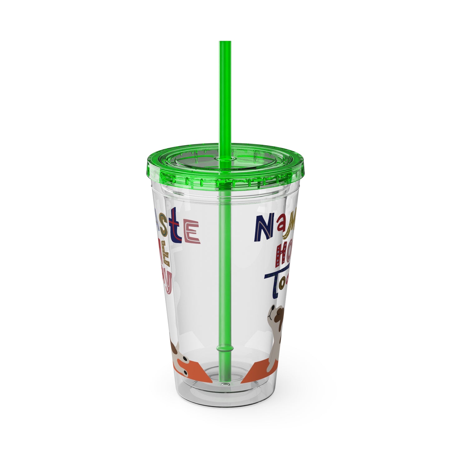 Namaste Sunsplash Tumbler with Straw, 16oz