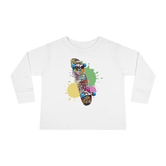 Vivid Skateboard Toddler Long Sleeve Tee