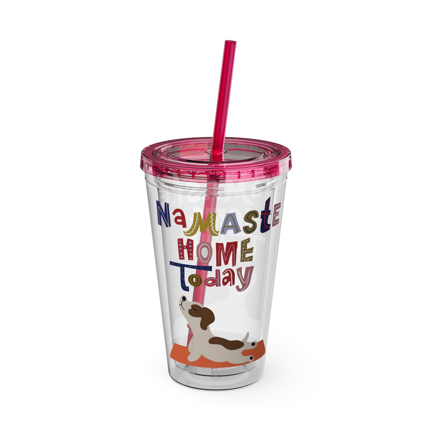 Namaste Sunsplash Tumbler with Straw, 16oz