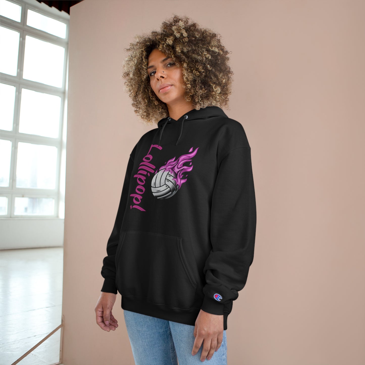 Volleyball Lollipop Fun Graphic Champion Hoodie