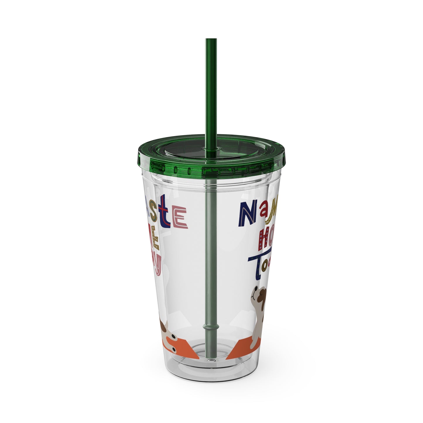 Namaste Sunsplash Tumbler with Straw, 16oz