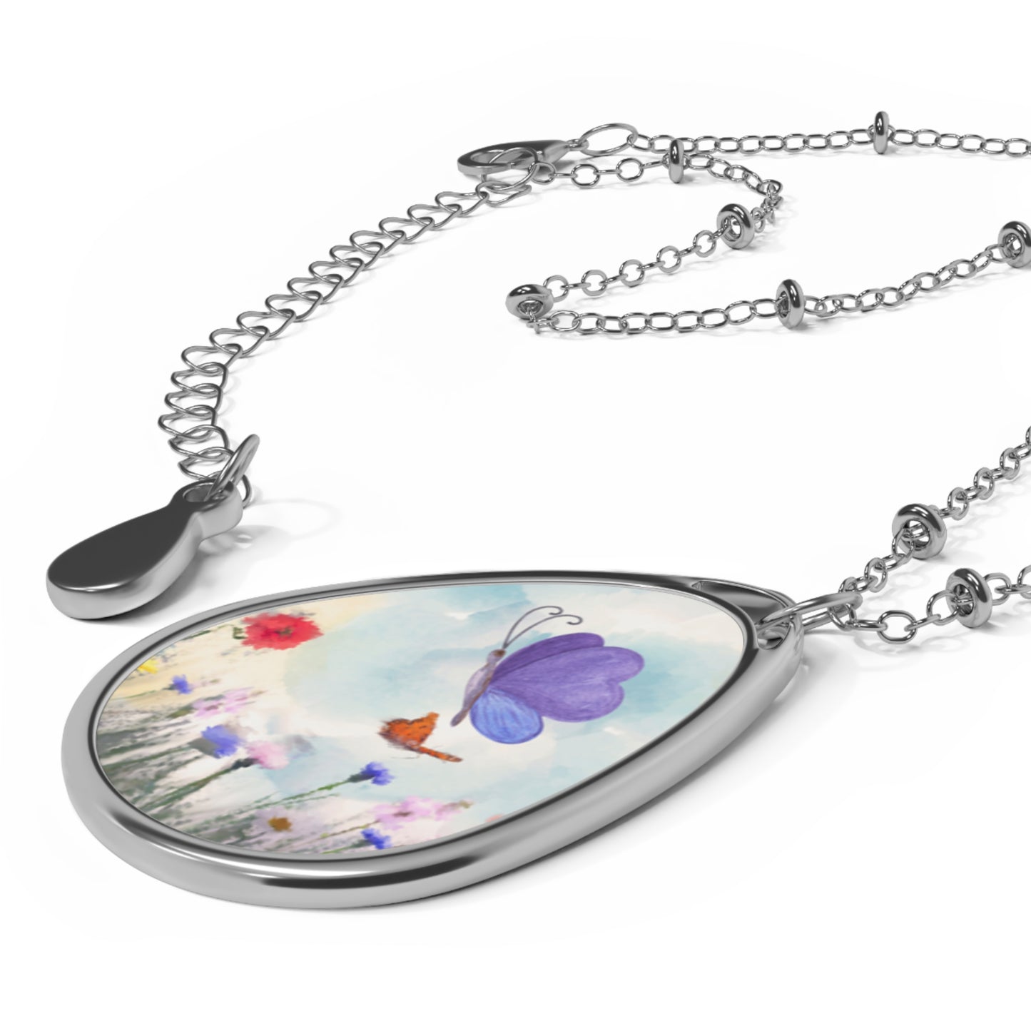 Butterfly Oval Necklace