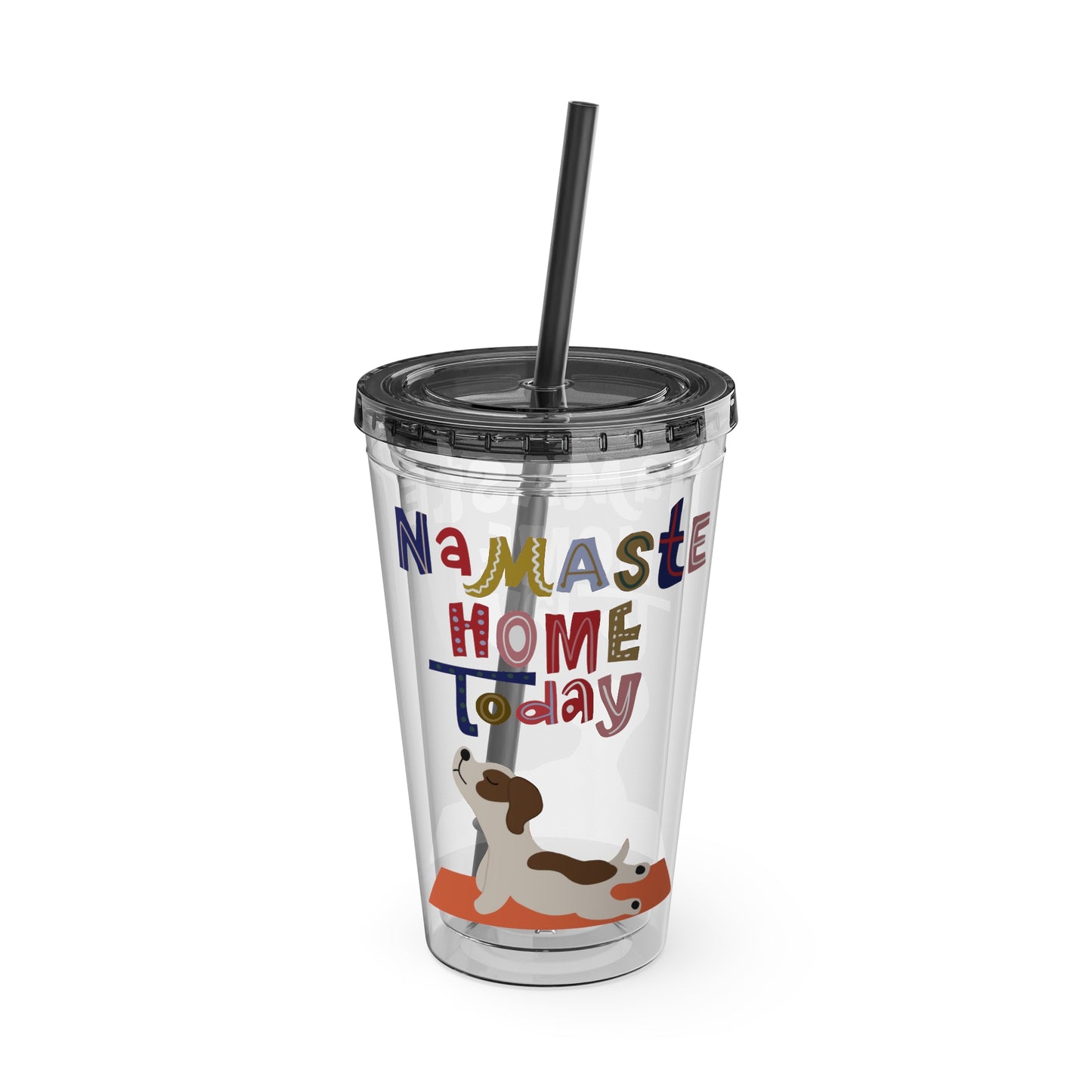 Namaste Sunsplash Tumbler with Straw, 16oz