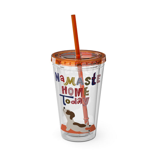 Namaste Sunsplash Tumbler with Straw, 16oz