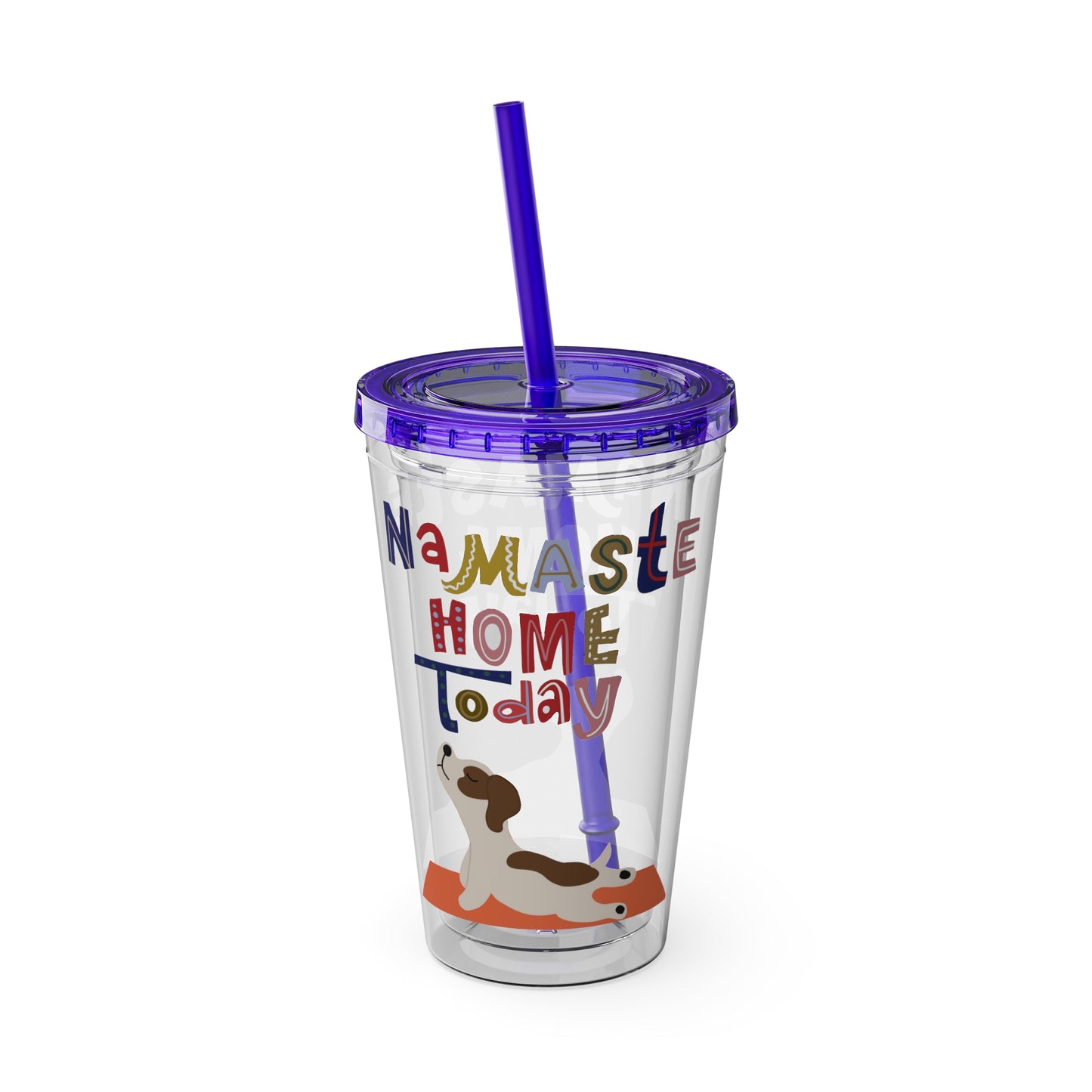 Namaste Sunsplash Tumbler with Straw, 16oz