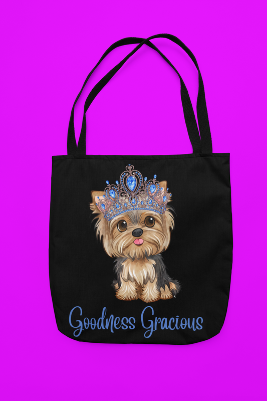 Black Yorki Tote Bag (AOP)